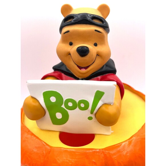 Disney 1999 Winnie The Pooh Halloween Blow Mold BOO Pumpkin Light Up Vintage EUC - Picture 8 of 16